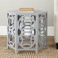 Velmora™ Natanya Geometric Hexagon Side Table, Pearl Blue Grey