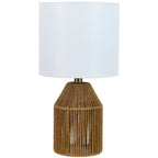 Velmora™ Natural Rope Table Lamp with White Shade, 16 in H