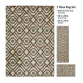 Velmora™ Neutral Geometric Beige 3 Piece Indoor Area Rug Set