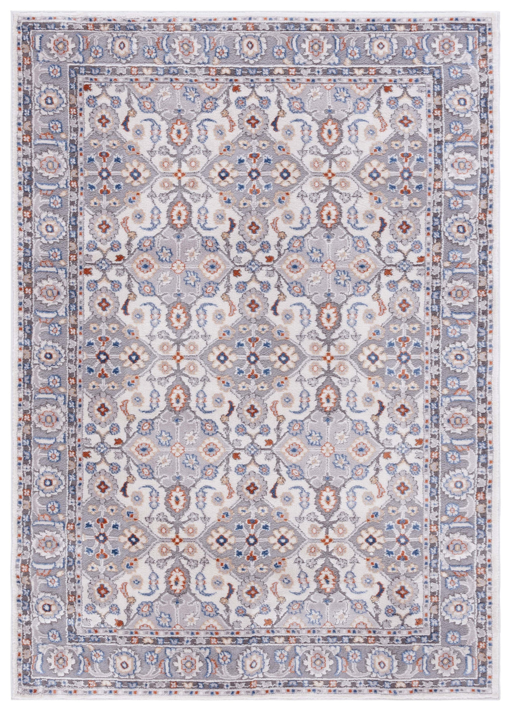 Velmora™ Neutral Multi Area Rug, 5 ft x 7 ft, Grey/Blue Rust