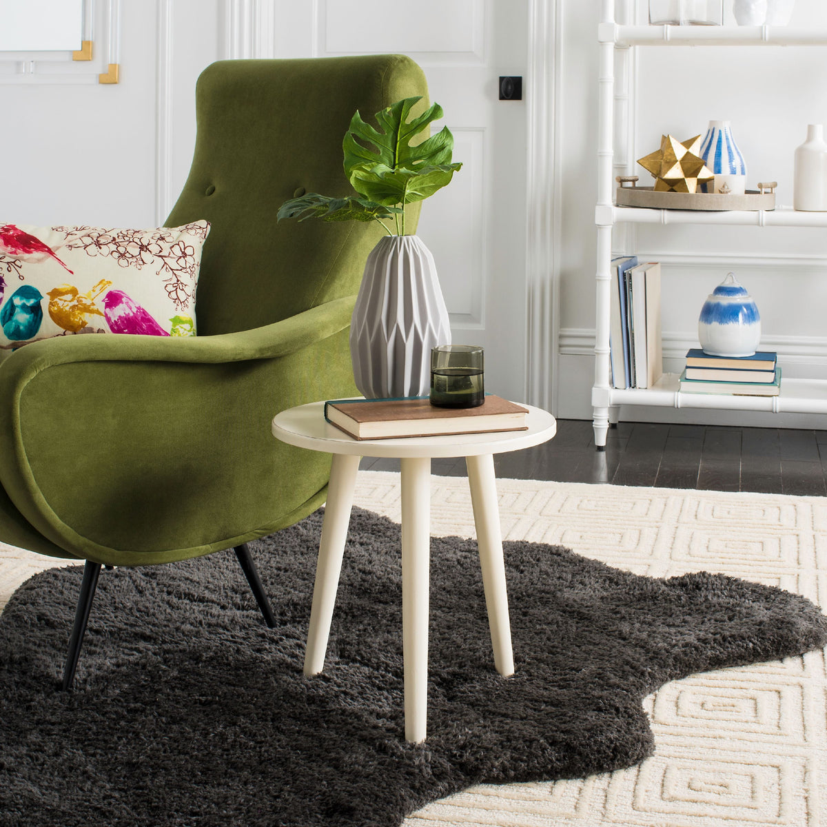 Velmora™ Orion Round 3-Leg Casual Accent Table, Slate Grey