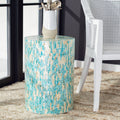 Velmora™ Presley Abstract Round Accent Table, Blue/Gold