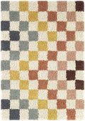 Velmora™ Rainbow Checkered Shag Indoor Area Rug, Multicolor, 5 ft 3 in x 7 ft