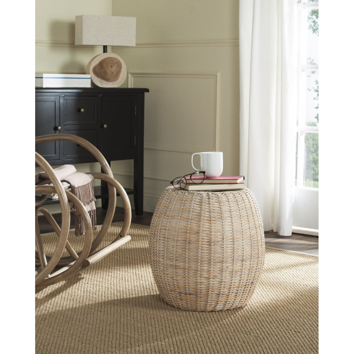 Velmora™ Remi Modern Rattan End Table, Brown/Multi
