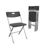 Velmora™ Resin Seat & Back Folding Chair, Black, 4-Pack