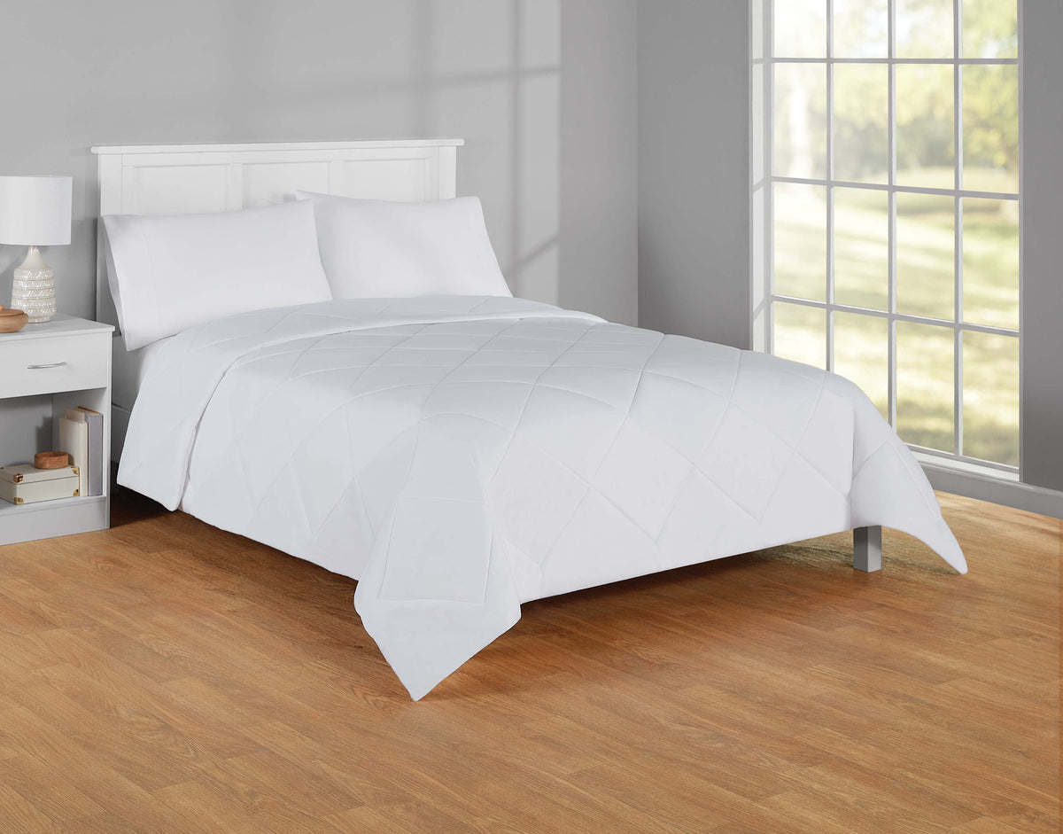 Velmora™ Full/Queen Comforter, All-Season Reversible Microfiber, Black