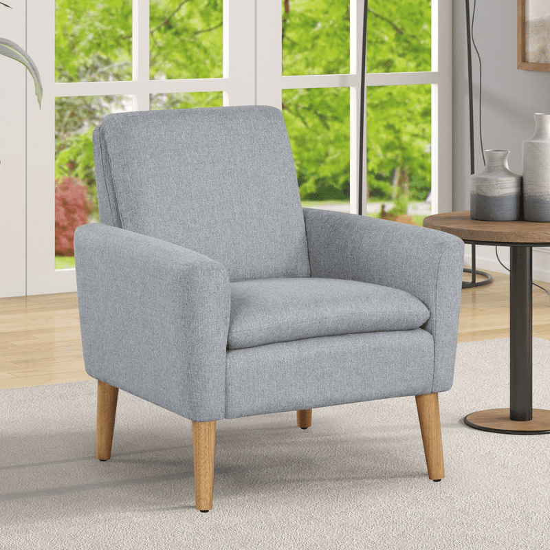 Velmora™ Round Arm Accent Chair, Ivory Linen