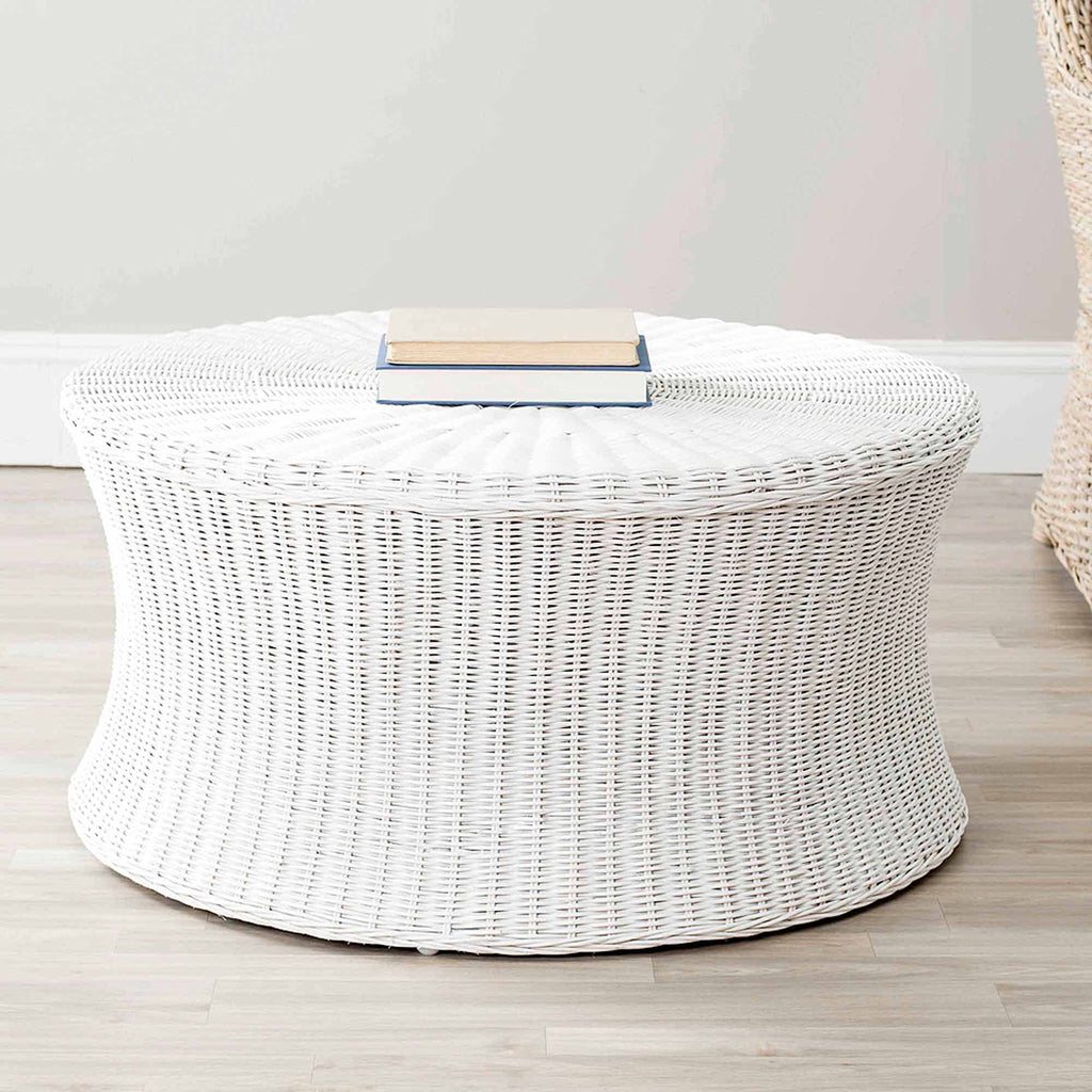 Velmora™ Ruxton Solid Bohemian Nautical Round Coffee Table, White