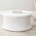 Velmora™ Ruxton Solid Bohemian Nautical Round Coffee Table, White