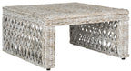 Velmora™ Shila Nautical Wicker Coffee Table, White Wash