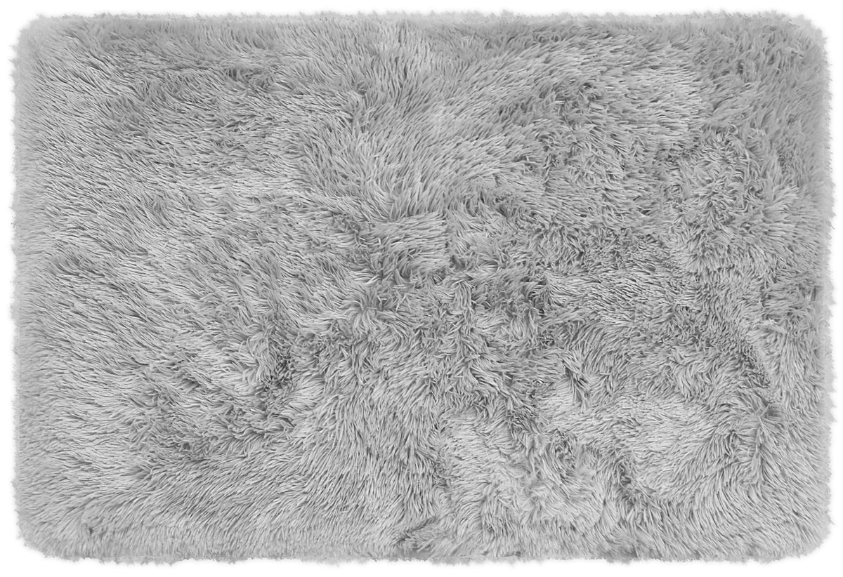 Velmora™ Black Fluffy Shag Faux Fur Area Rug, 36 in x 56 in