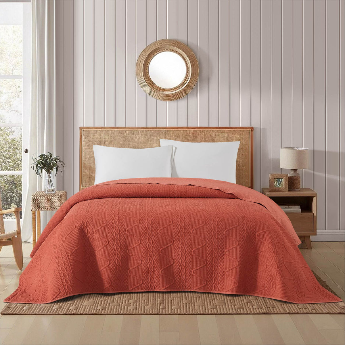 Velmora™ Stitched Corded Quilt, White, Full/Queen Bedding