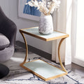 Velmora™ Sullivan Gold Leaf Accent Table Gold / White