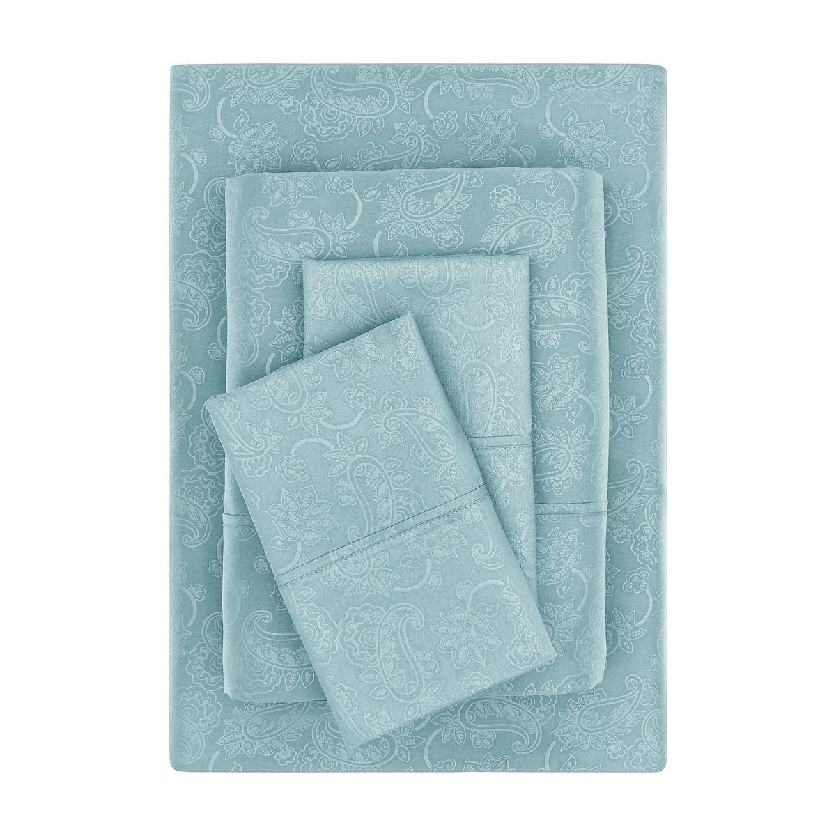 Velmora™ Super Soft Brushed Microfiber Bed Sheet Set, Blue Cove, King, 4 Piece