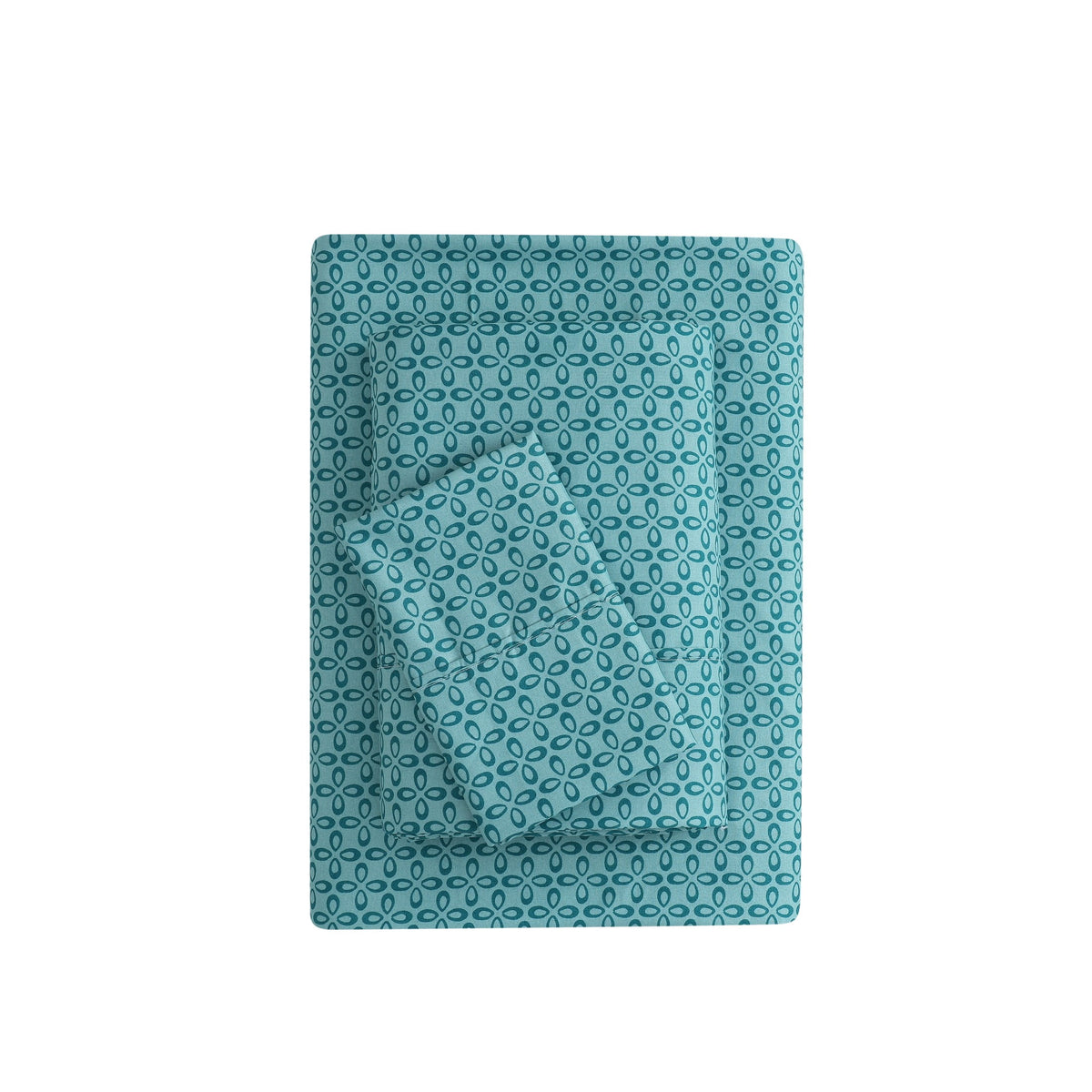 Velmora™ Super Soft Brushed Microfiber Bed Sheet Set, Blue Cove, King, 4 Piece