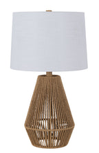 Velmora™ 22 in Brown Rope Table Lamp with White Shade