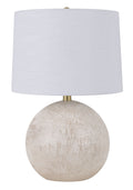 Velmora™ 20 in White Ball Table Lamp with White Shade