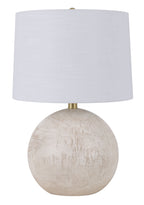 Velmora™ 20 in White Ball Table Lamp with White Shade