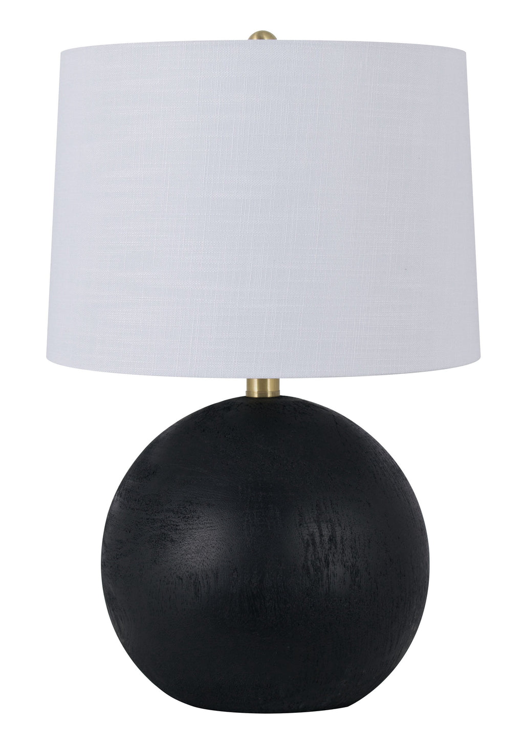 Velmora™ 20 in Table Lamp, Black Ball Base with White Shade