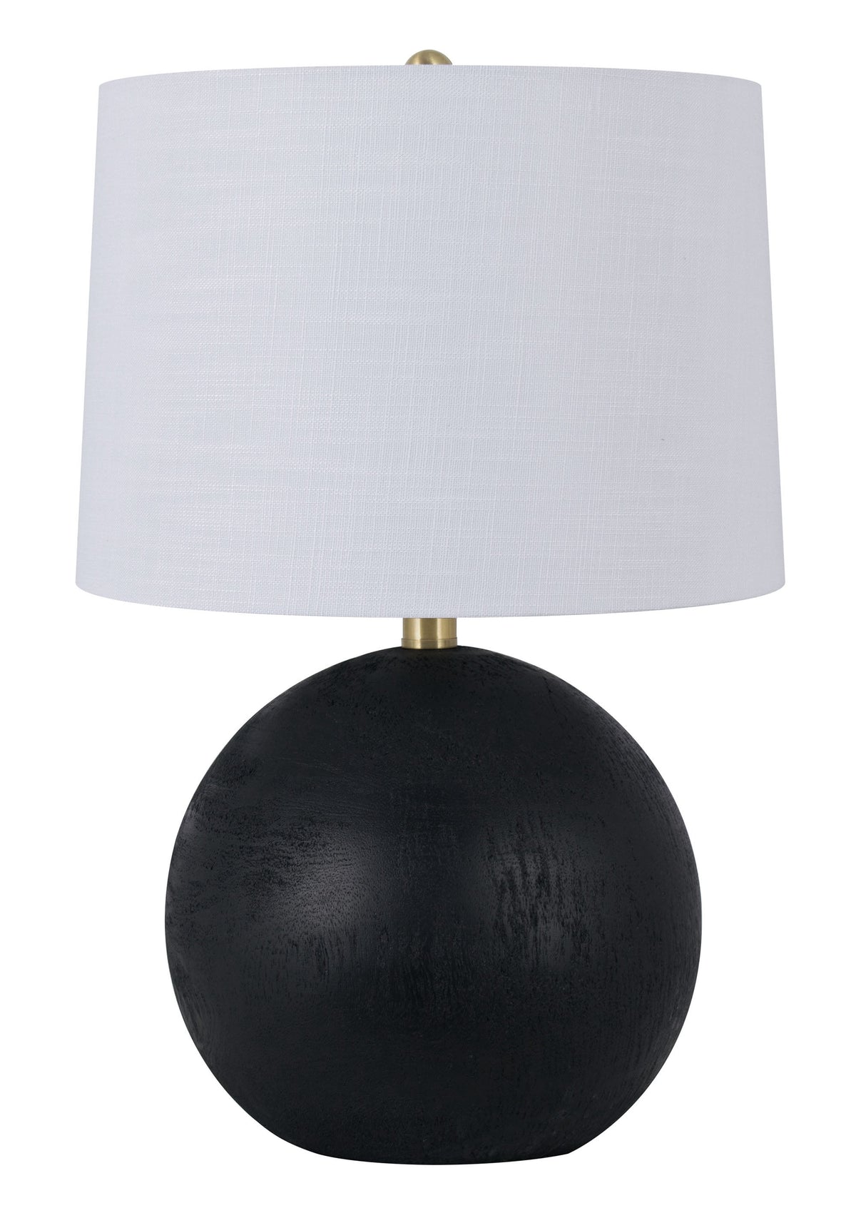 Velmora™ 20 in Table Lamp, Black Ball Base with White Shade