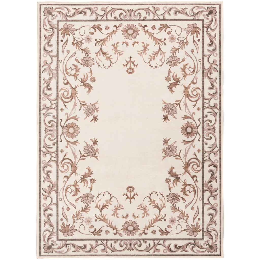 Velmora™ Tan Floral Faux Fur Indoor Area Rug, 4 ft x 5 ft 6 in