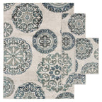 Velmora™ Teal Medallion 3 Piece Indoor Area Rug Set