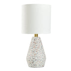 Velmora™ Terrazzo Table Lamp with White Drum Shade, 16.75 in