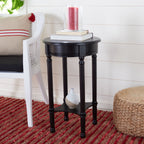Velmora™ Tinsley Solid Rustic Round Accent Table, Black