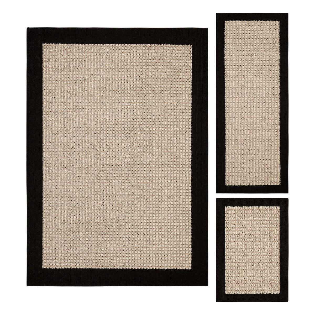 Velmora™ Faux Sisal Red Border Indoor Area Rug Set, 3 Piece