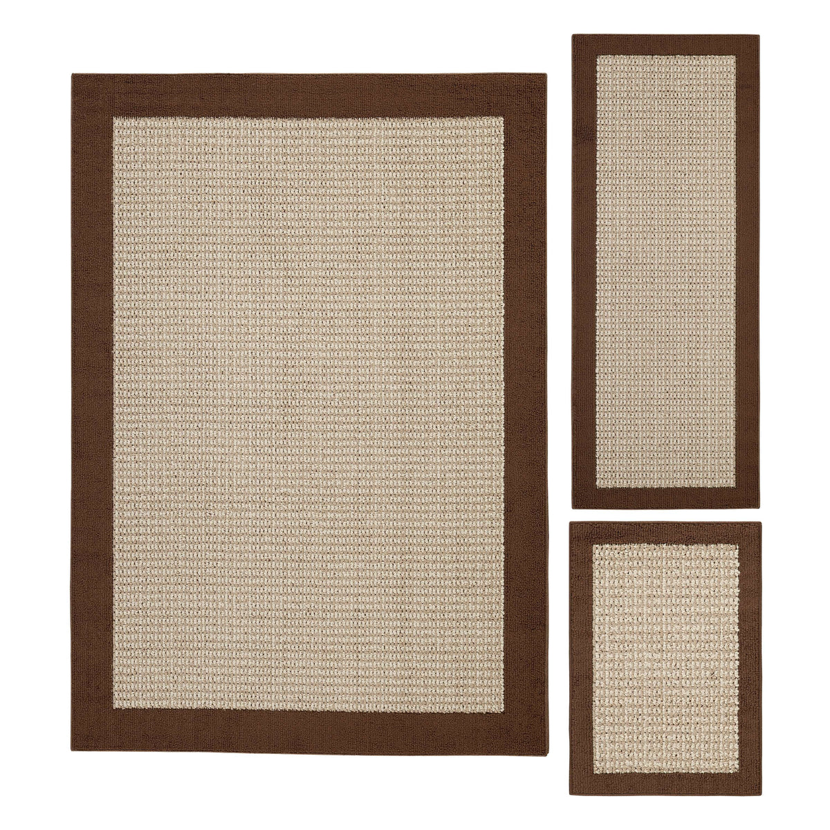 Velmora™ Faux Sisal Red Border Indoor Area Rug Set, 3 Piece