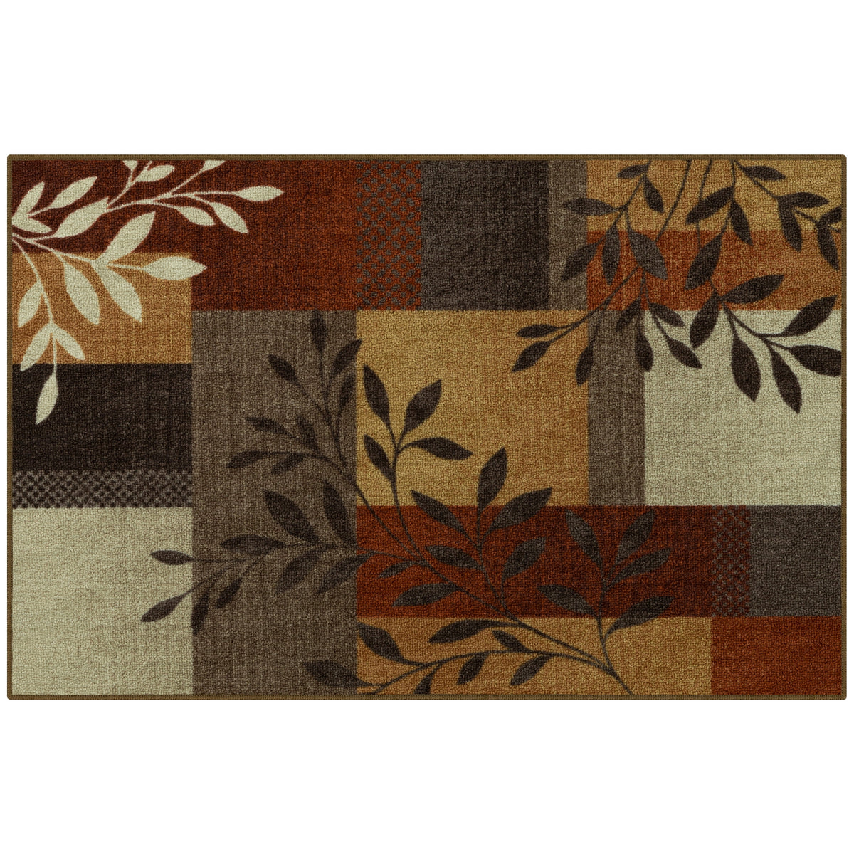 Velmora™ Traditional Leaf Block Multicolor Indoor Area Rug, 5' x 7'