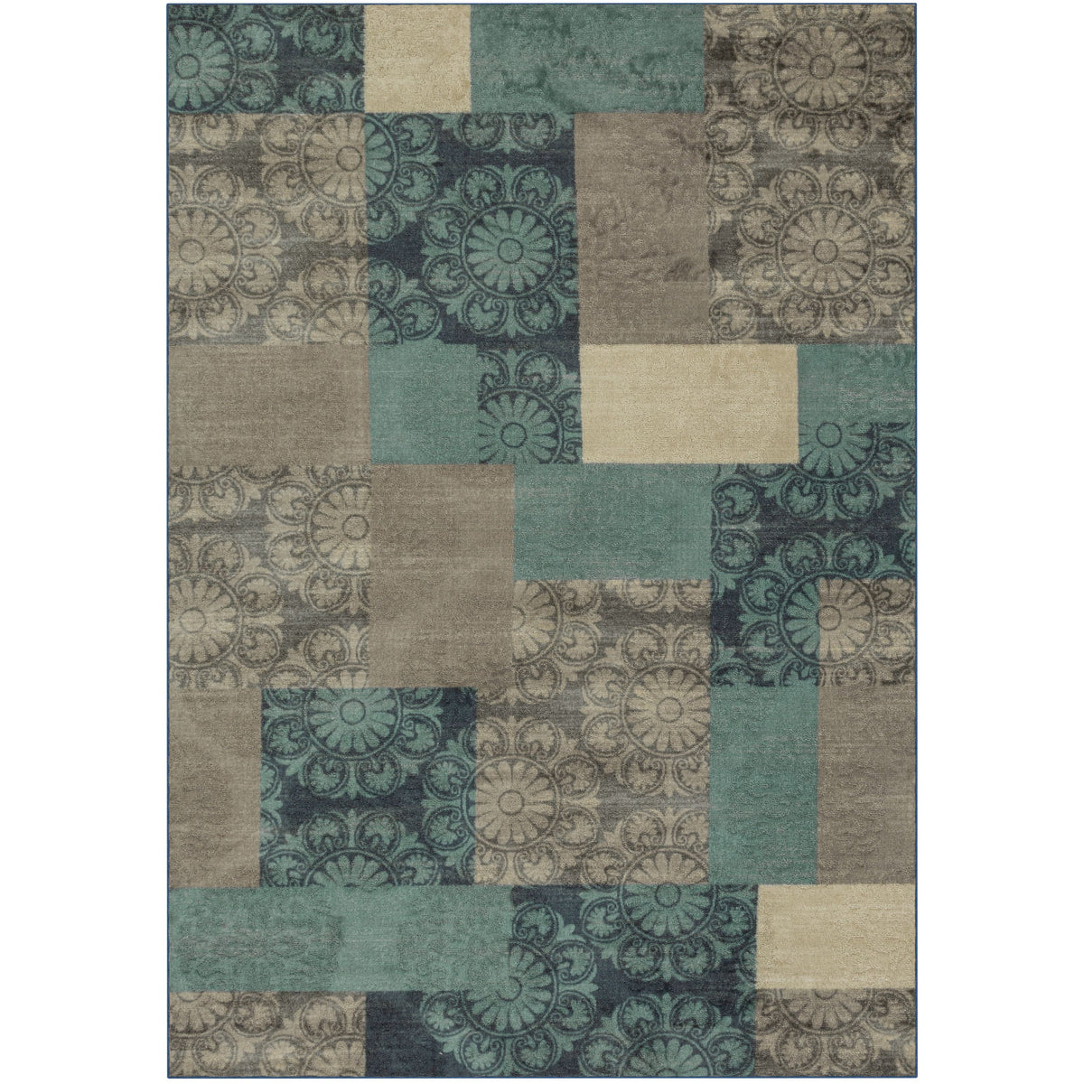 Velmora™ (2 pack) Transitional Medallion Block Red Print Indoor Accent Rug, 2'6"x3'10"