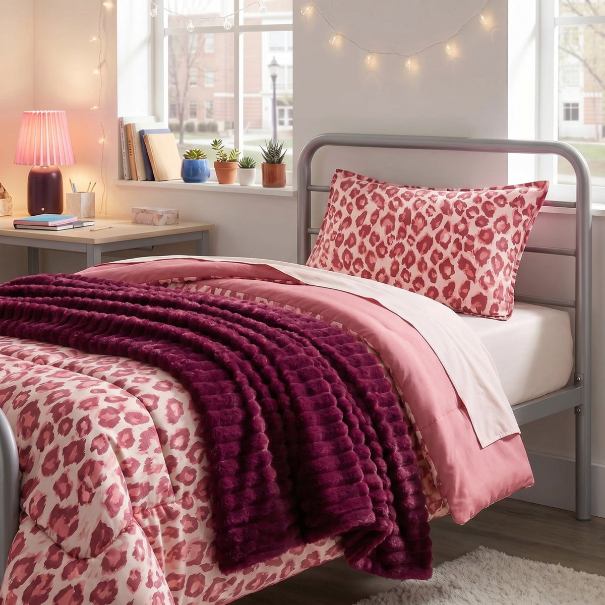 Velmora™ Leopard Print 3-Piece Neutral Comforter Set, Full/Queen