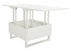 Velmora™ Vanna Lift-Top Solid Glam Coffee Table, White