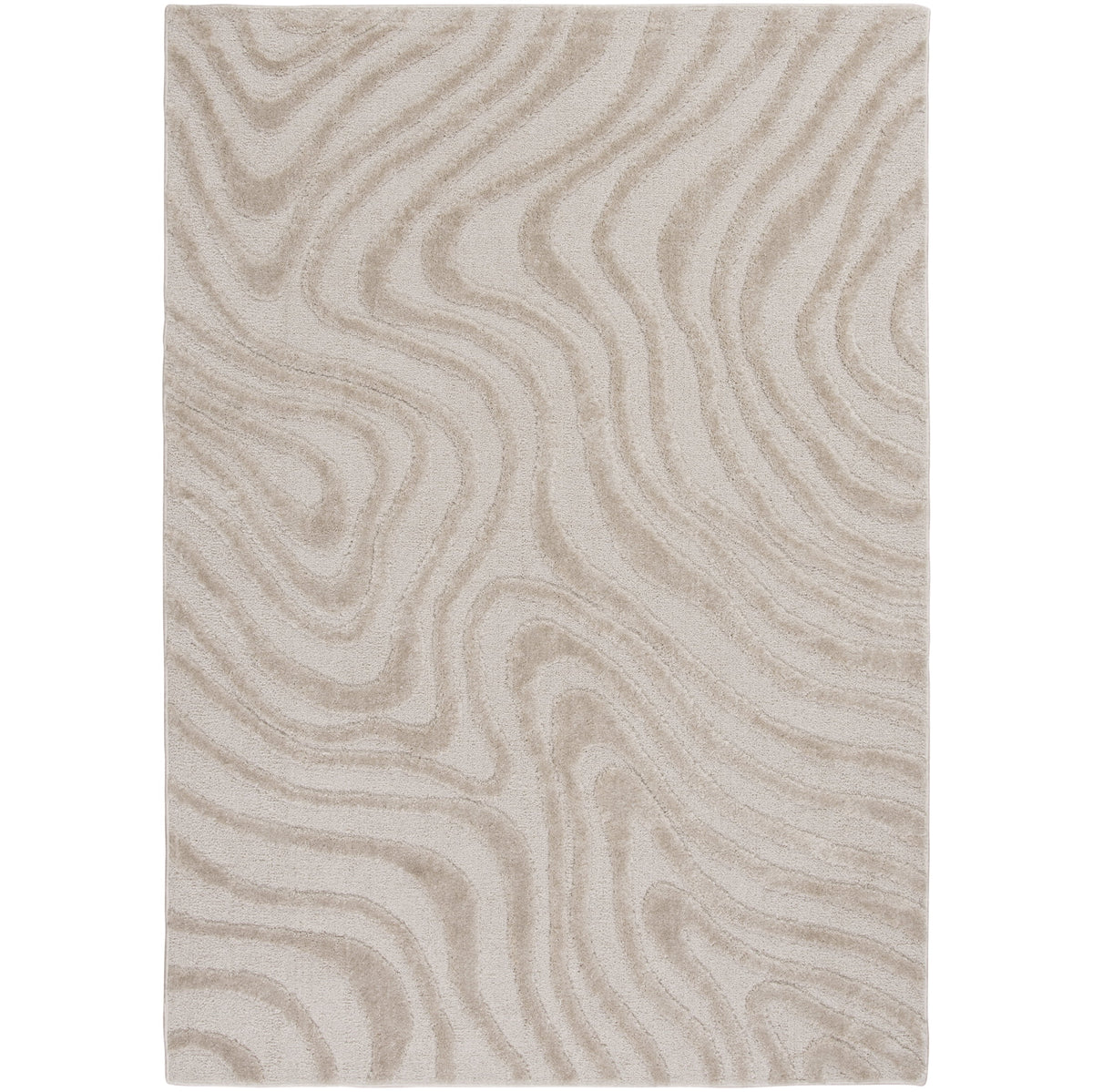 Velmora™ High Low Swirl Indoor Area Rug, Beige/Ivory, 5 ft x 7 ft