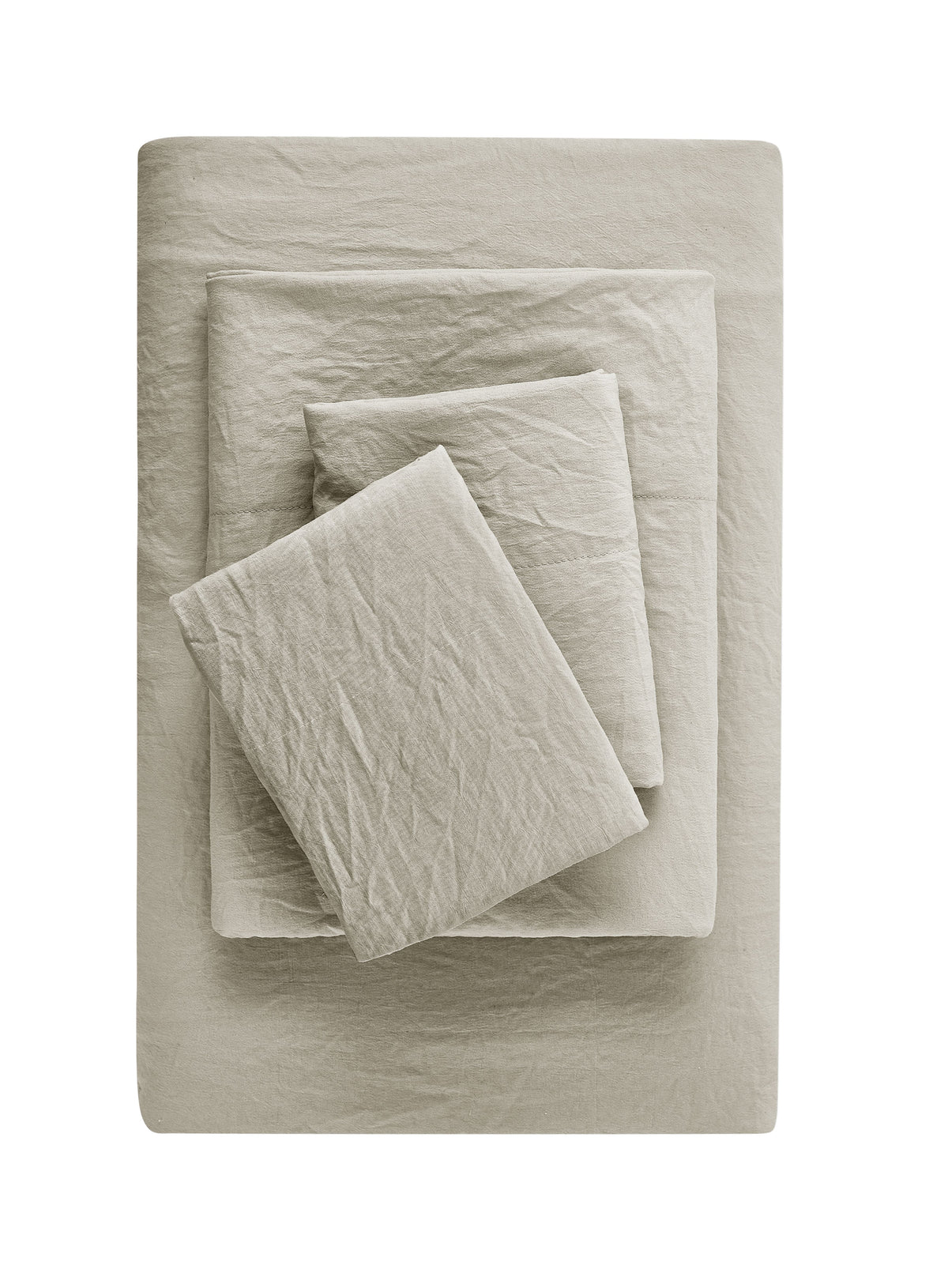 Velmora™ Washed Ultra Soft Microfiber Bed Sheet Set, King, Soft Sea, 4 Piece
