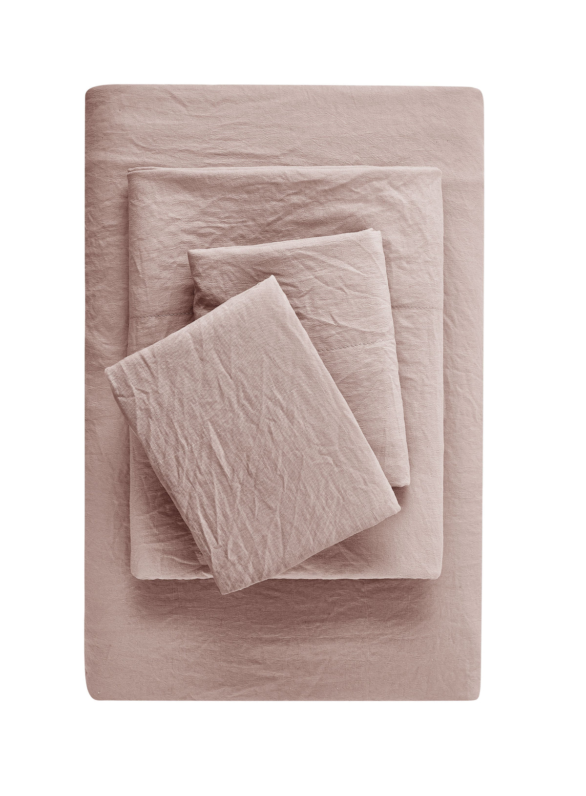 Velmora™ Washed Ultra Soft Microfiber Bed Sheet Set, King, Soft Sea, 4 Piece