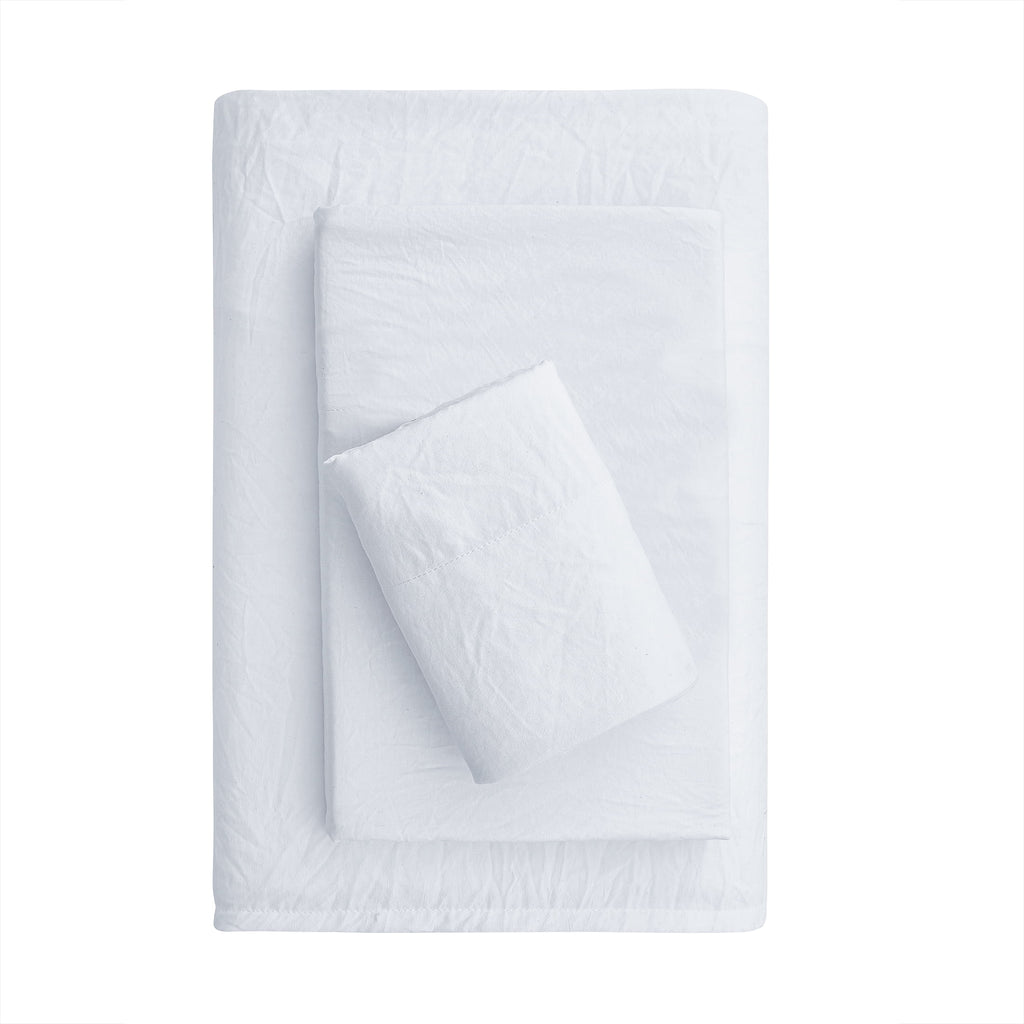 Velmora™ Washed Ultra Soft Microfiber Bed Sheet Set, King, Soft Sea, 4 Piece
