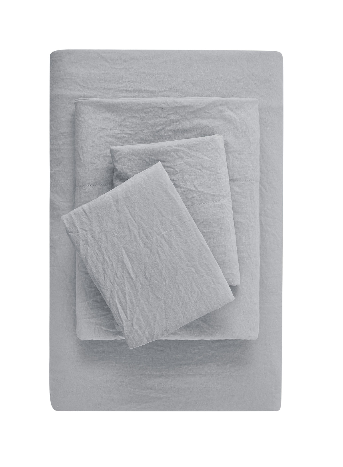 Velmora™ Washed Ultra Soft Microfiber Bed Sheet Set, King, Soft Sea, 4 Piece