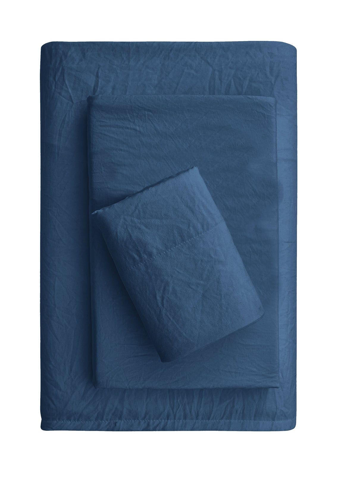 Velmora™ Washed Ultra Soft Microfiber Bed Sheet Set, King, Soft Sea, 4 Piece