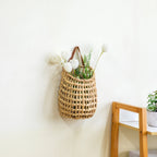 Velmora™ (2 pack) Water Hyacinth Hanging Basket with Faux Leather Strap