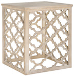 Velmora™ Lonny Geometric Nautical Wood End Table, Grey
