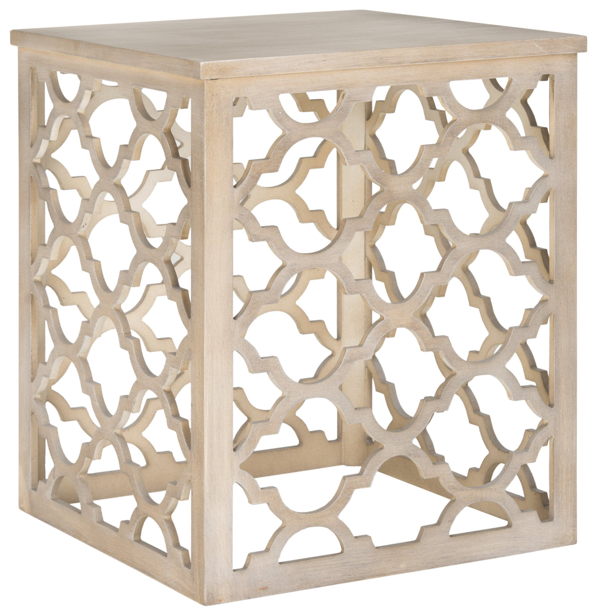 Velmora™ Lonny Geometric Nautical Wood End Table, Grey