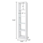 Velmora™ 5 Cube Vertical Storage Organizer, White Texture