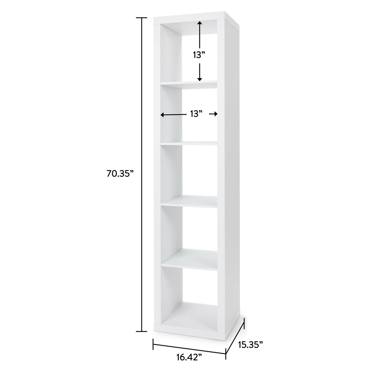 Velmora™ 5 Cube Vertical Storage Organizer, White Texture