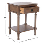Velmora™ Allura Solid Rustic 1 Drawer Accent Table, Brown