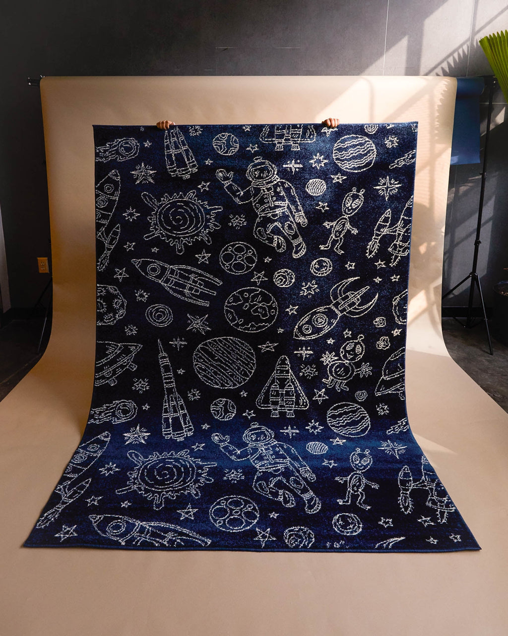 Velmora™ Navy Space Indoor Kids Rug, 4' x 5'5"