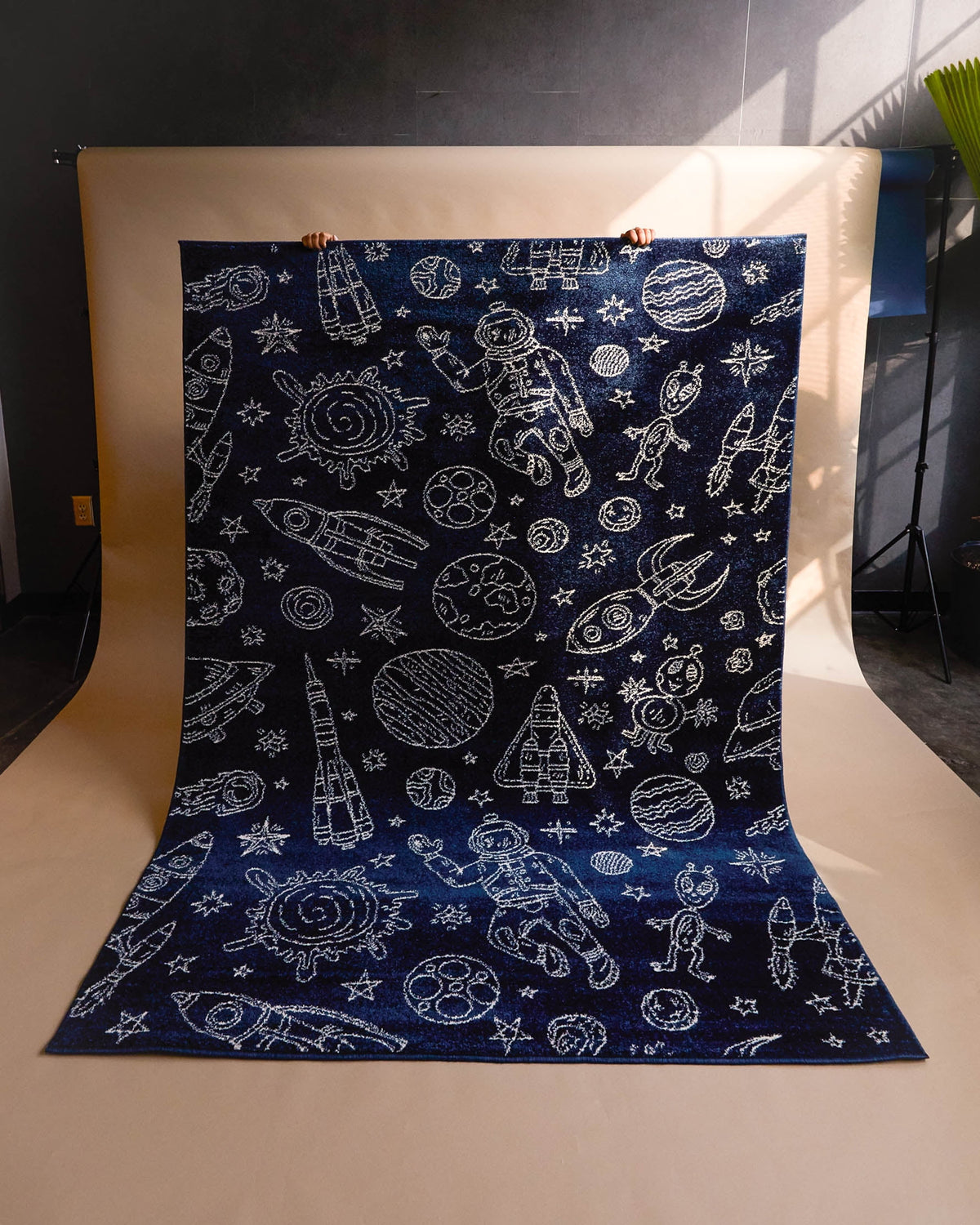 Velmora™ Navy Space Indoor Kids Rug, 4' x 5'5"