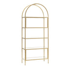 Velmora™ Nola Arch Bookcase, Gold Finish