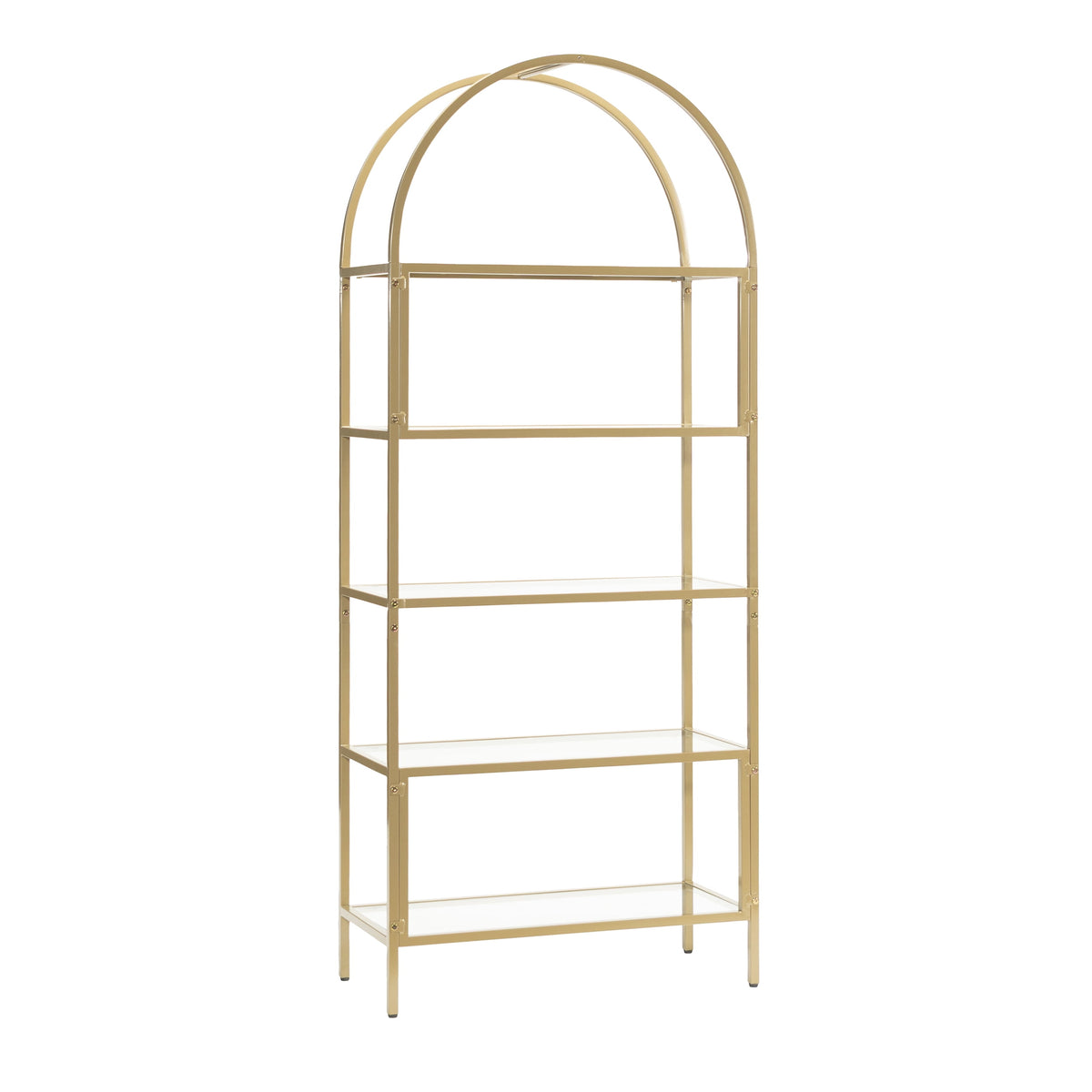Velmora™ Nola Arch Bookcase, Gold Finish